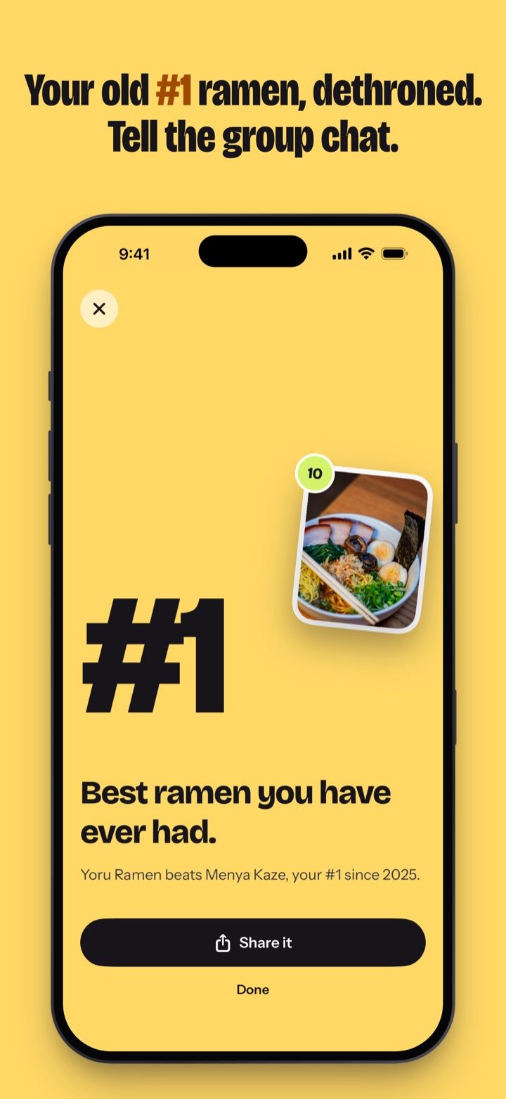 Your old #1 ramen, dethroned. Tell the group chat.